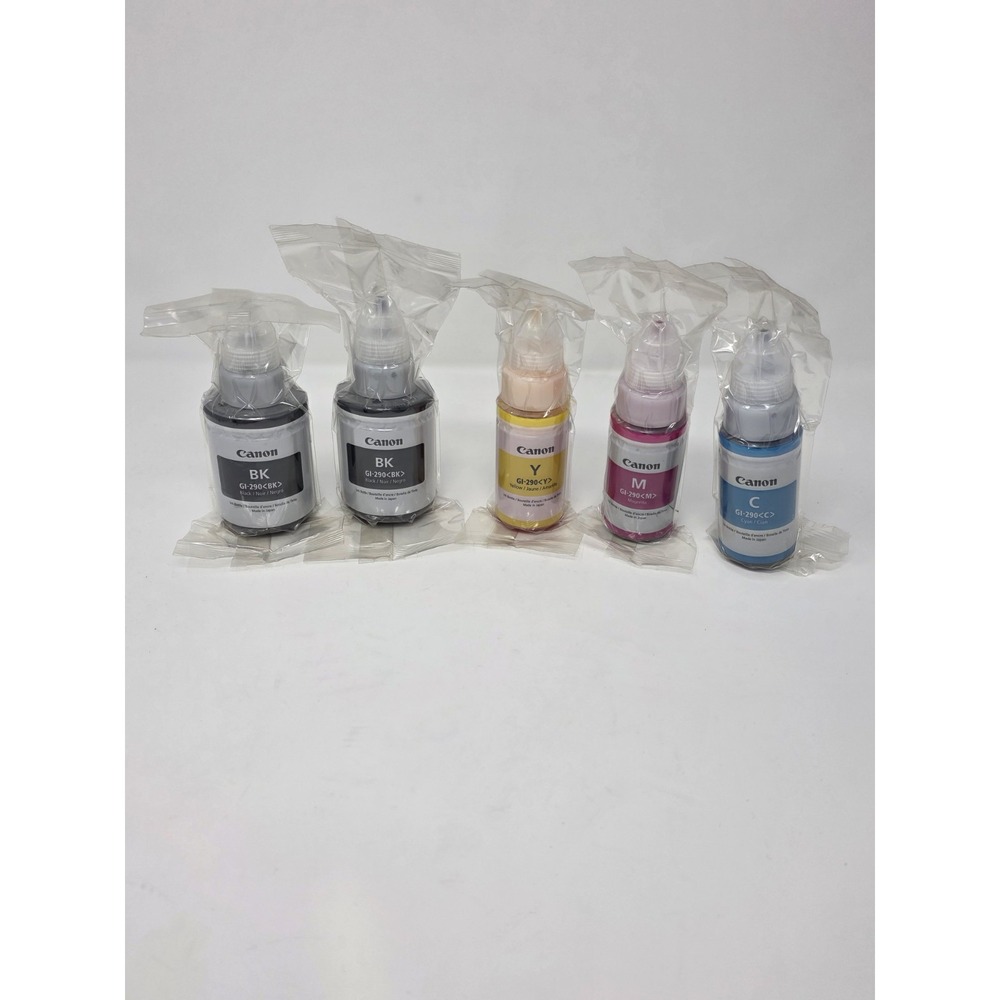 Canon Genuine GI-290 Black X2 Cyan Magenta Yellow MegaTank Refill Bottles Sealed
